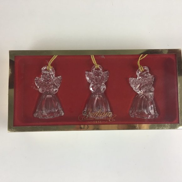 Gorham Set of 3 Angel Ornaments Full Crystal Germany - Picture 5 of 7